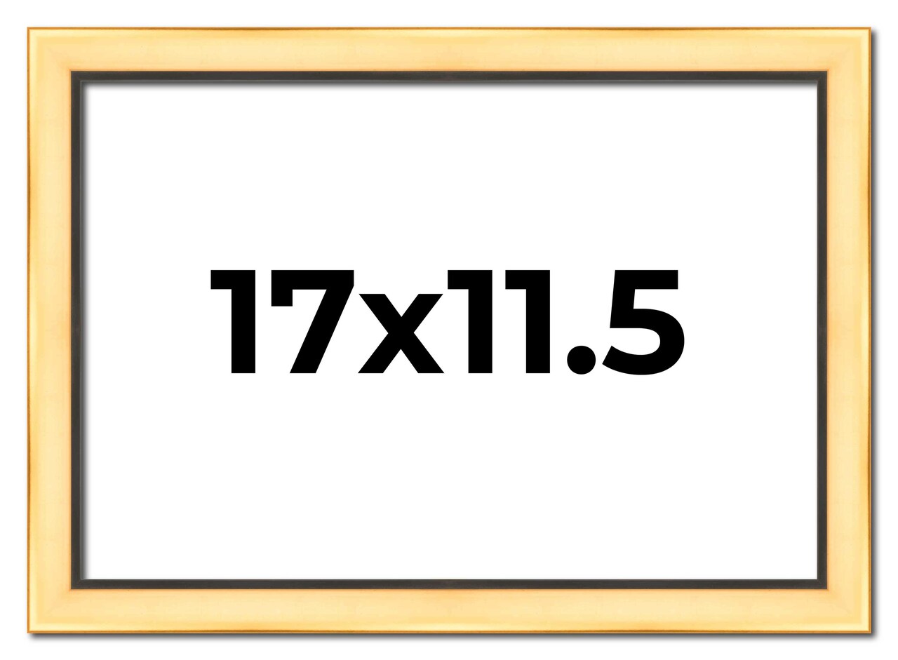 17x11.5 Simple Gold Picture Frame - UV Acrylic, Foam Board Backing, Hanging Hardware